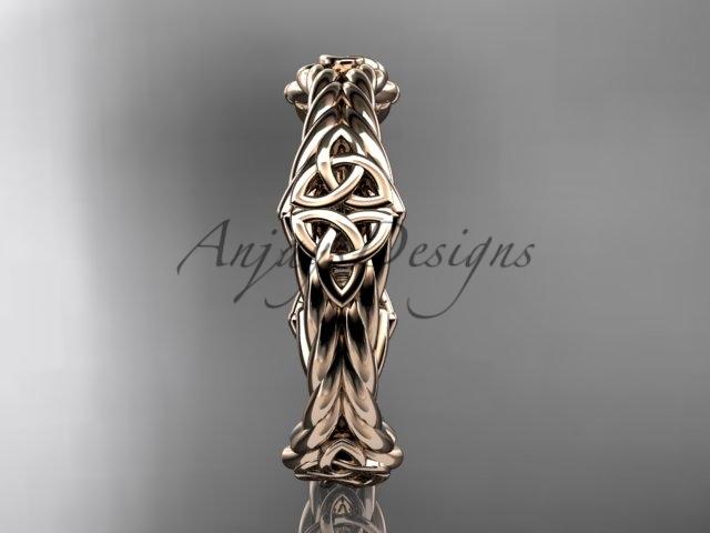 14k rose gold rope celtic trinity knot wedding band RPCT9356G
