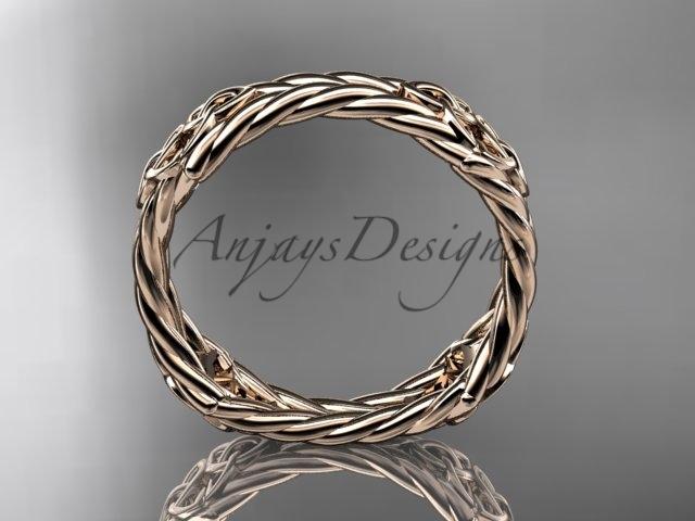14k rose gold rope celtic trinity knot wedding band RPCT9356G