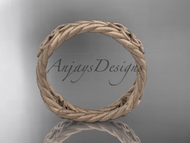 14k rose gold matte finish rope celtic wedding band RPCT9356G