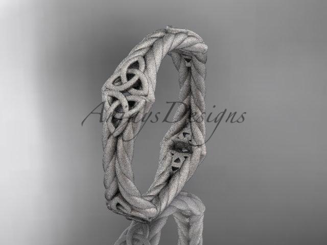 platinum matte finish rope celtic wedding band RPCT9356G
