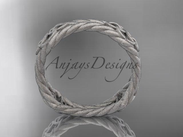 platinum matte finish rope celtic wedding band RPCT9356G