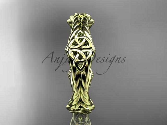 14k yellow gold rope celtic trinity knot wedding band RPCT9356G