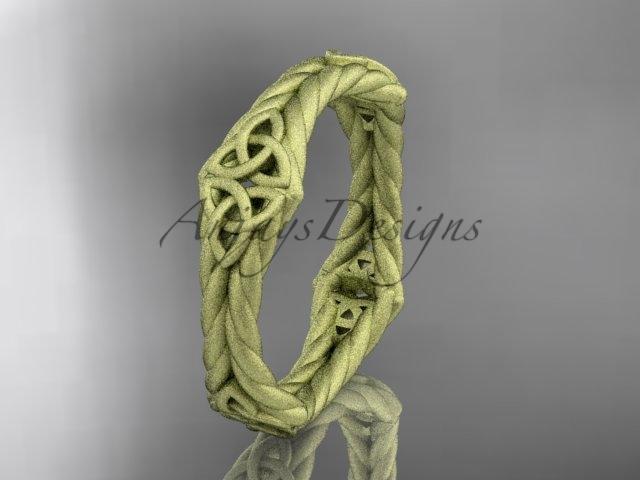 14k yellow gold matte finish rope celtic wedding band RPCT9356G