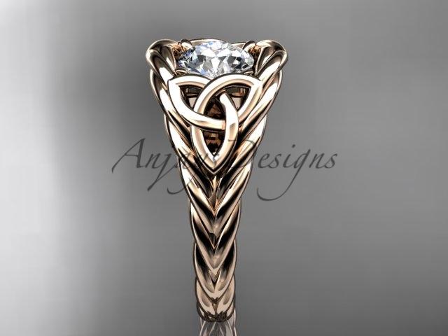 14kt rose gold celtic trinity rope wedding ring RPCT964