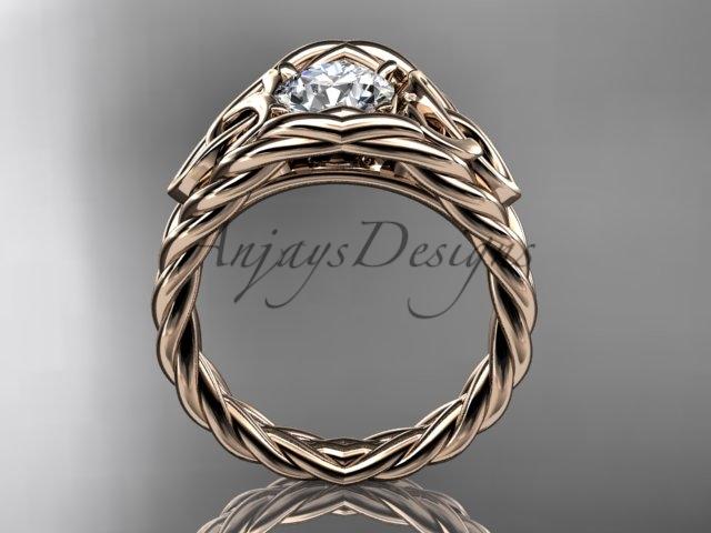 14kt rose gold celtic trinity rope wedding ring RPCT964
