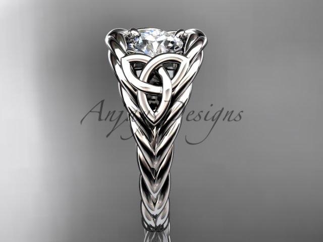 Platinum celtic trinity rope wedding ring with a "Forever One" Moissanite center stone RPCT964