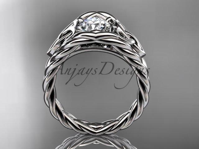 Platinum celtic trinity rope wedding ring with a "Forever One" Moissanite center stone RPCT964