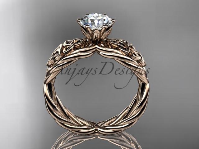 14kt rose gold rope celtic engagement rings RPCT970