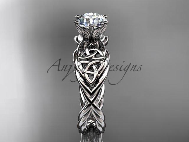 platinum rope celtic forever one moissanite engagement rings RPCT970