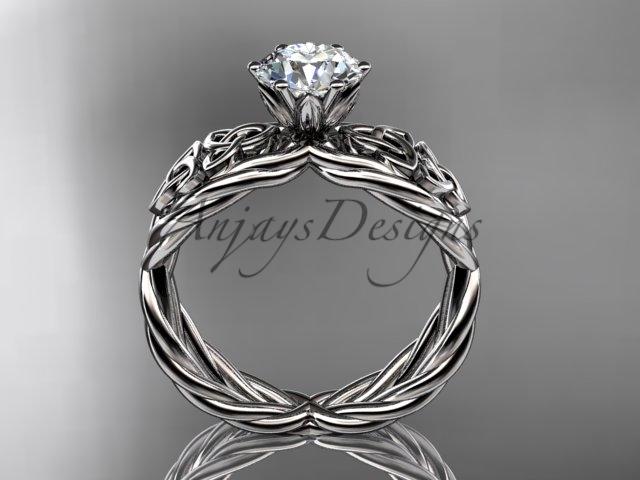 platinum rope celtic forever one moissanite engagement rings RPCT970