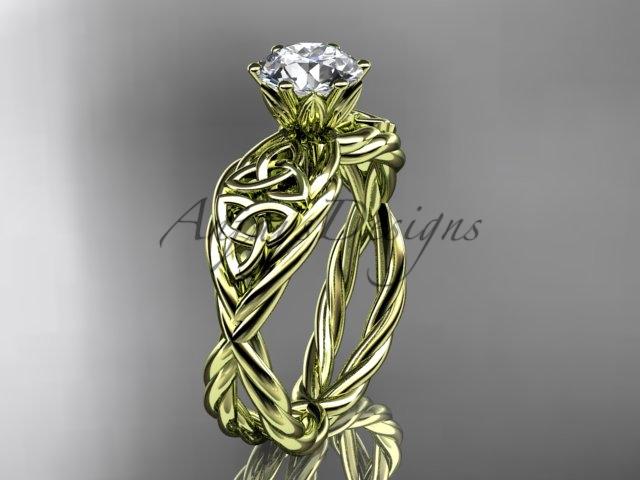 14kt yellow gold rope celtic engagement rings RPCT970
