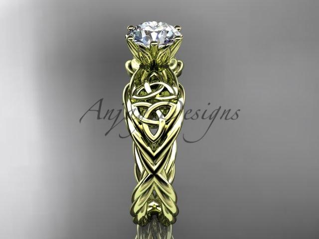 14kt yellow gold rope celtic forever one moissanite engagement rings RPCT970
