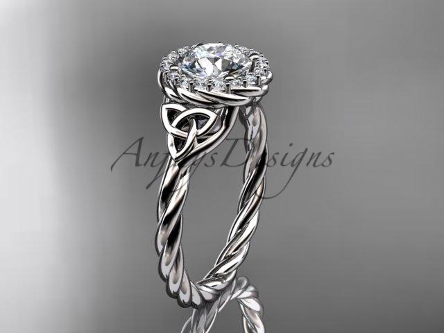 Platinum rope celtic engagement rings RPCT997
