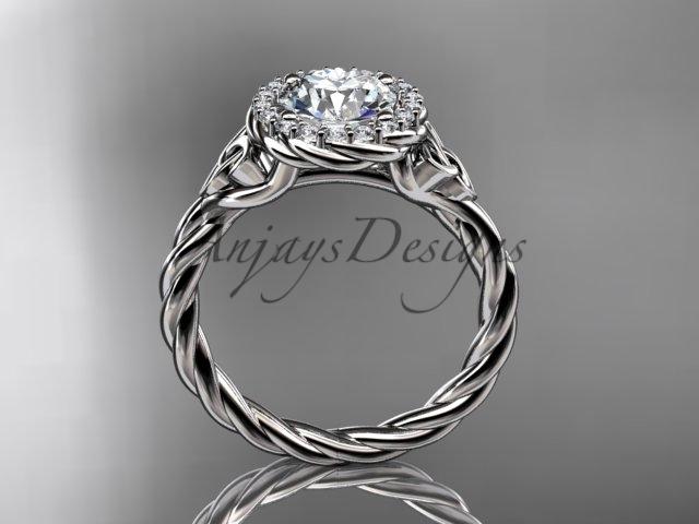 Platinum rope moissanite Celtic Bridal ring RPCT997