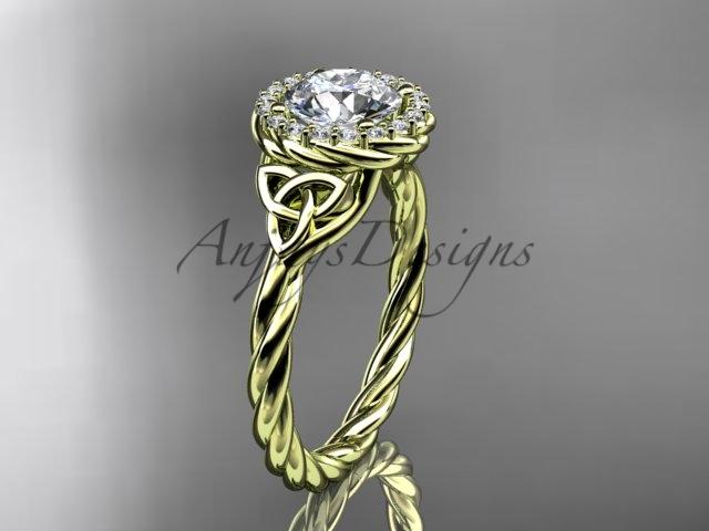 14kt yellow gold rope celtic engagement rings RPCT997