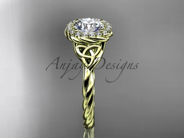 14kt yellow gold rope celtic engagement rings RPCT997