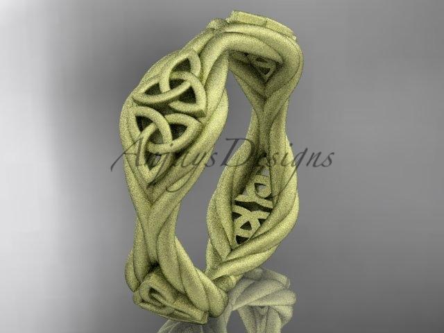 14k yellow gold matte finish rope celtic wedding band RPCT998G