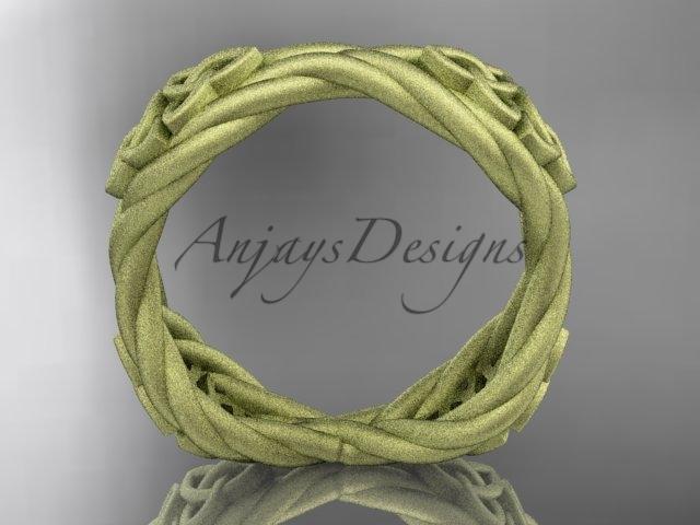 14k yellow gold matte finish rope celtic wedding band RPCT998G