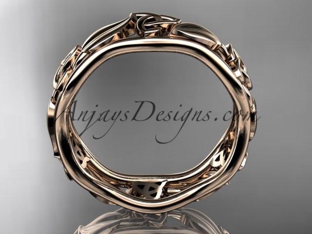 14kt rose gold celtic trinity knot engagement ring, wedding band CT7105B - AnjaysDesigns