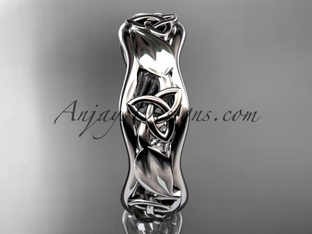 platinum celtic trinity knot engagement ring, wedding band CT7105B - AnjaysDesigns