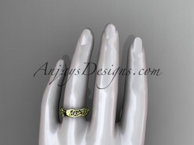 14kt yellow gold celtic trinity knot engagement ring, wedding band CT7105B - AnjaysDesigns