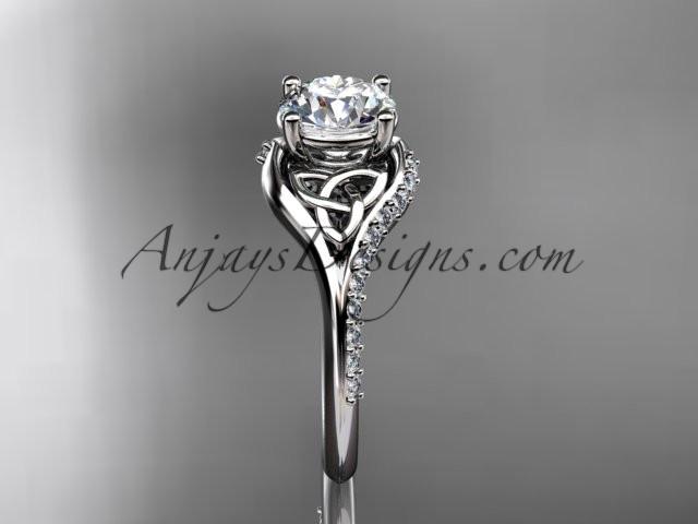 platinum diamond celtic trinity knot wedding ring, engagement ring CT7125 - AnjaysDesigns