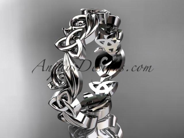 platinum diamond celtic trinity knot wedding band, engagement ring CT7191B - AnjaysDesigns