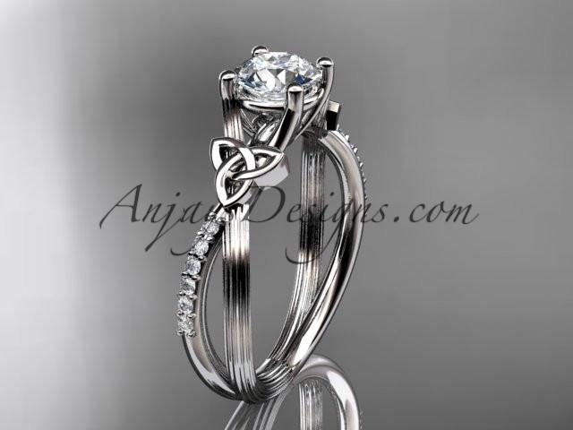 Platinum diamond celtic trinity knot wedding ring, engagement ring CT7214 - AnjaysDesigns