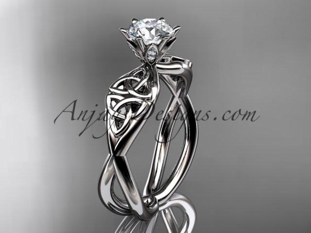 platinum diamond celtic trinity knot wedding ring, engagement ring CT7221 - AnjaysDesigns