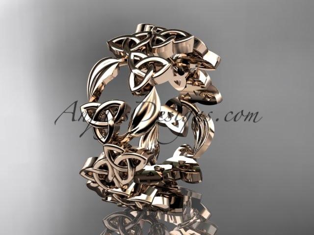 14kt rose gold celtic trinity knot wedding band, engagement ring CT7250B - AnjaysDesigns