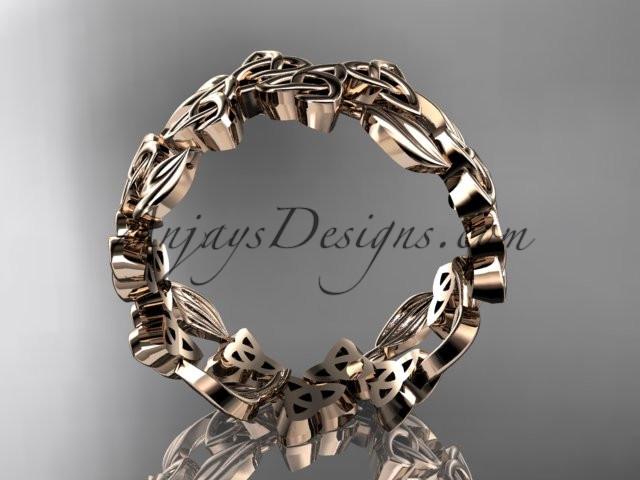 14kt rose gold celtic trinity knot wedding band, engagement ring CT7250B - AnjaysDesigns