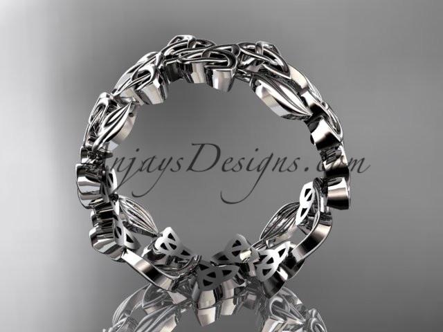 platinum celtic trinity knot wedding band, engagement ring CT7250B - AnjaysDesigns