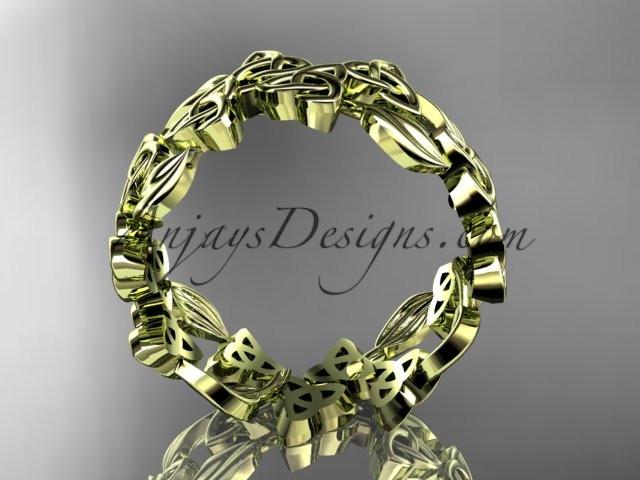 14kt yellow gold celtic trinity knot wedding band, engagement ring CT7250B - AnjaysDesigns