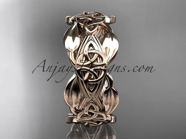 14kt rose gold celtic trinity knot wedding band, engagement ring CT7259B - AnjaysDesigns