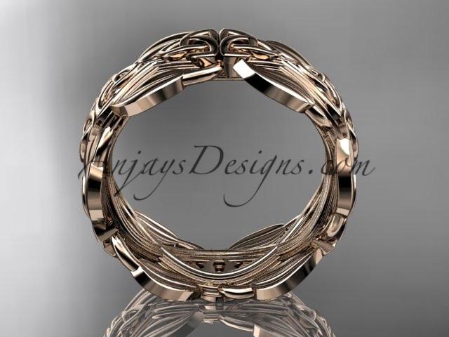 14kt rose gold celtic trinity knot wedding band, engagement ring CT7259B - AnjaysDesigns