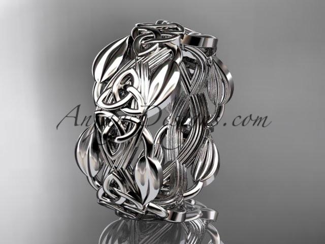 14kt white gold celtic trinity knot wedding band, engagement ring CT7259B - AnjaysDesigns