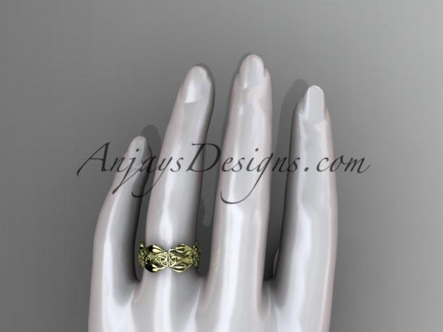 14kt yellow gold celtic trinity knot wedding band, engagement ring CT7259B - AnjaysDesigns
