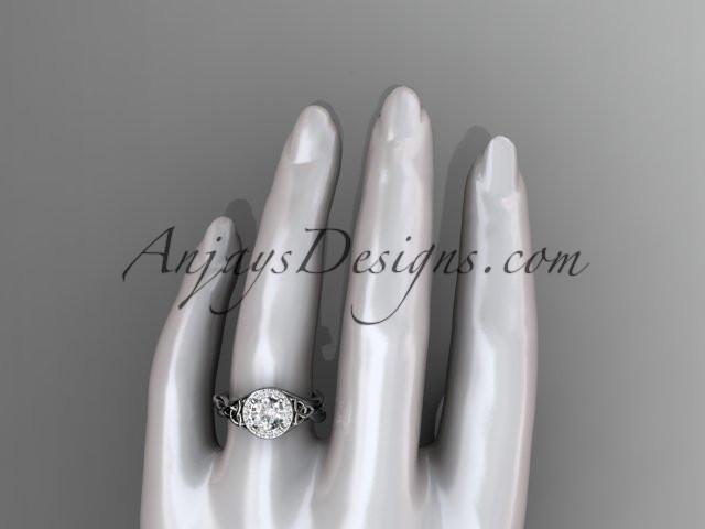 platinum diamond celtic trinity knot wedding ring, engagement ring CT7314 - AnjaysDesigns