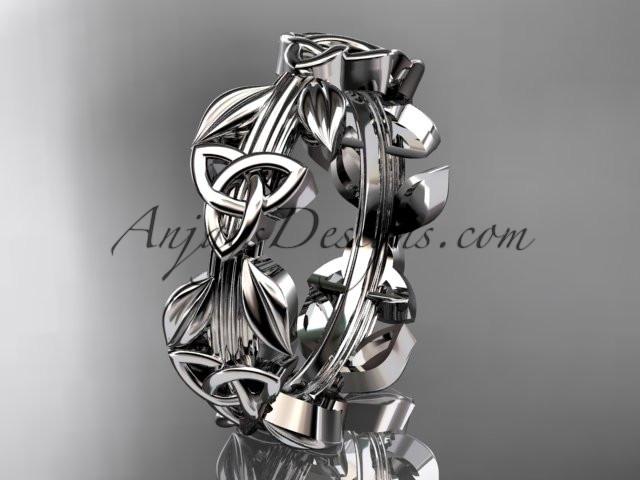 14kt white gold celtic trinity knot wedding band, engagement ring CT7316B - AnjaysDesigns