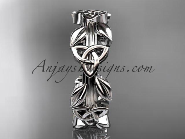 platinum diamond celtic trinity knot wedding band, engagement ring CT7316B - AnjaysDesigns