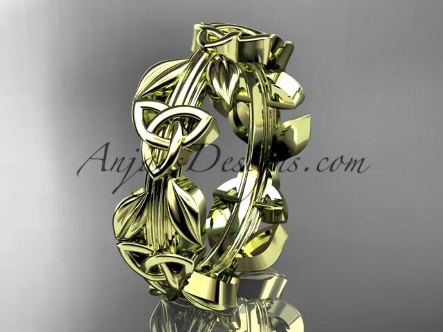 14kt yellow gold celtic trinity knot wedding band, engagement ring CT7316B - AnjaysDesigns