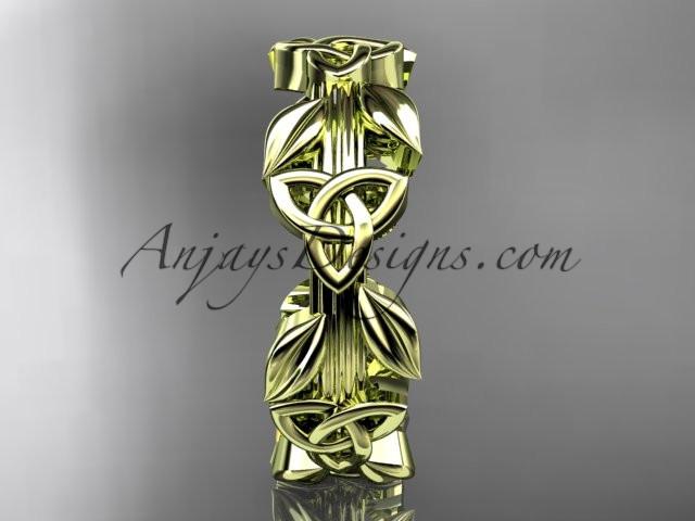 14kt yellow gold celtic trinity knot wedding band, engagement ring CT7316B - AnjaysDesigns