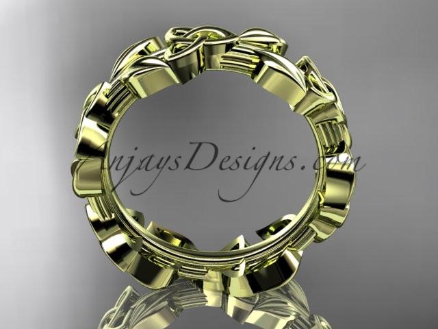 14kt yellow gold celtic trinity knot wedding band, engagement ring CT7316B - AnjaysDesigns