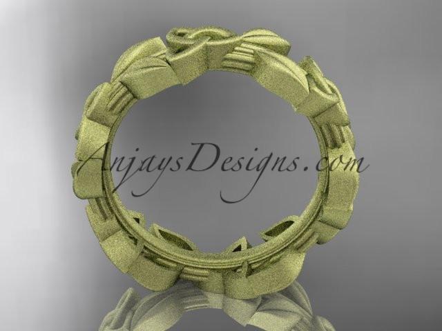 14kt yellow gold celtic trinity knot matte finish wedding band, engagement ring CT7316B - AnjaysDesigns