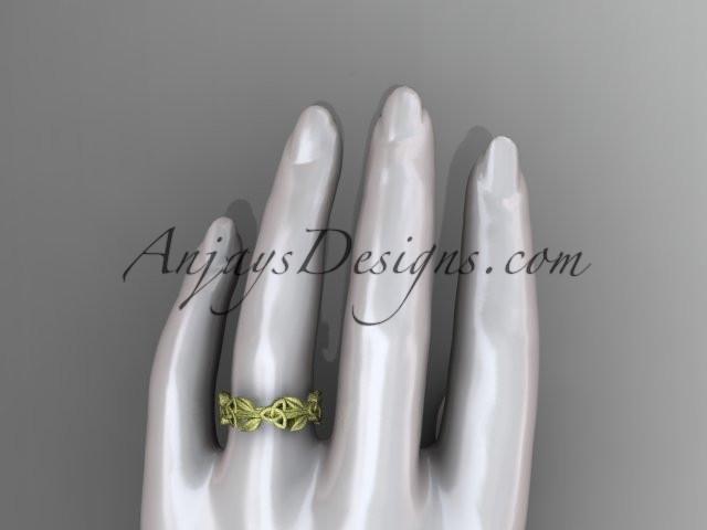 14kt yellow gold celtic trinity knot matte finish wedding band, engagement ring CT7316B - AnjaysDesigns