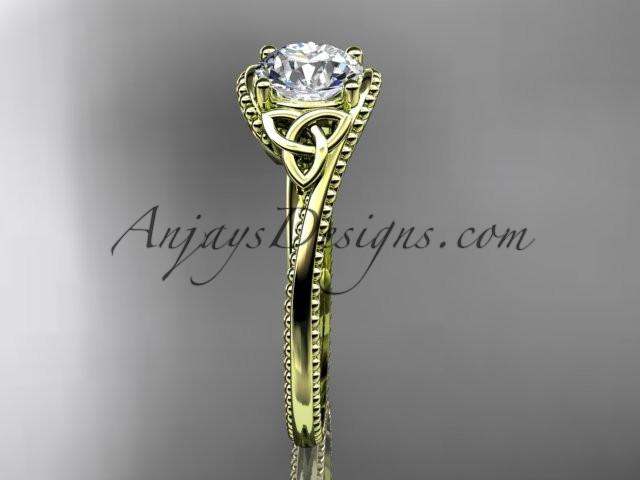 14kt yellow gold celtic trinity knot wedding ring, engagement ring CT7322 - AnjaysDesigns