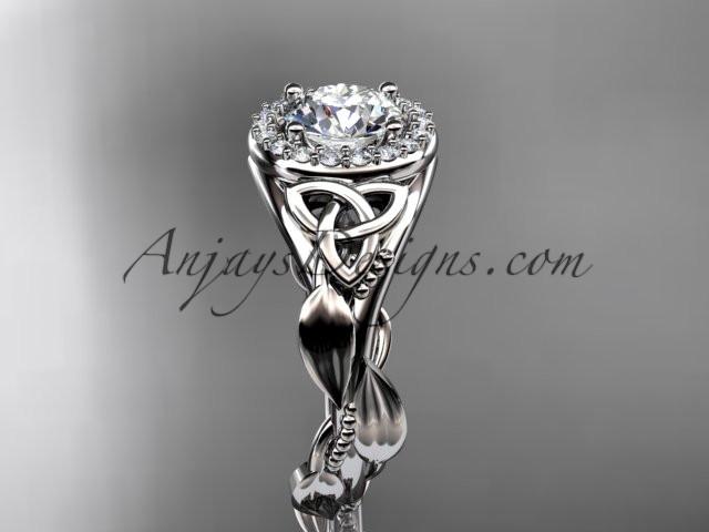 platinum diamond celtic trinity knot wedding ring, engagement ring CT7327 - AnjaysDesigns