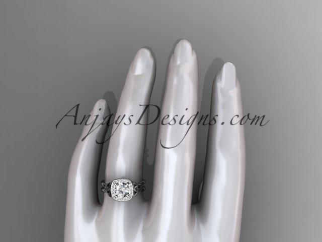 platinum diamond celtic trinity knot wedding ring, engagement ring with a "Forever One" Moissanite center stone CT7330 - AnjaysDesigns