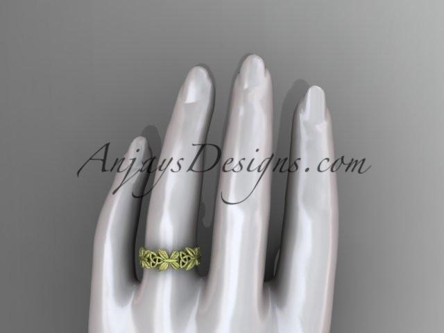 14kt yellow gold celtic trinity knot matte finish wedding band, engagement ring CT7347G - AnjaysDesigns