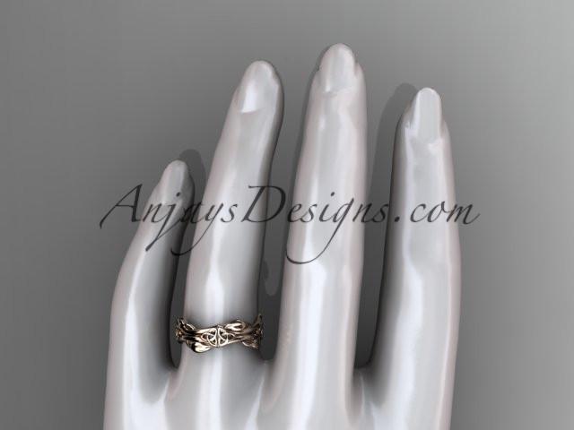 14kt rose gold diamond celtic trinity knot wedding band, engagement ring CT7354G - AnjaysDesigns